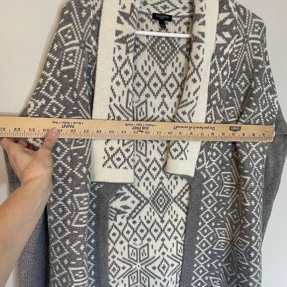 Talbots Petites Womens Fair Isle Cardigan Sweater Wool Cashmere Blend Size LP - Picture 7 of 8